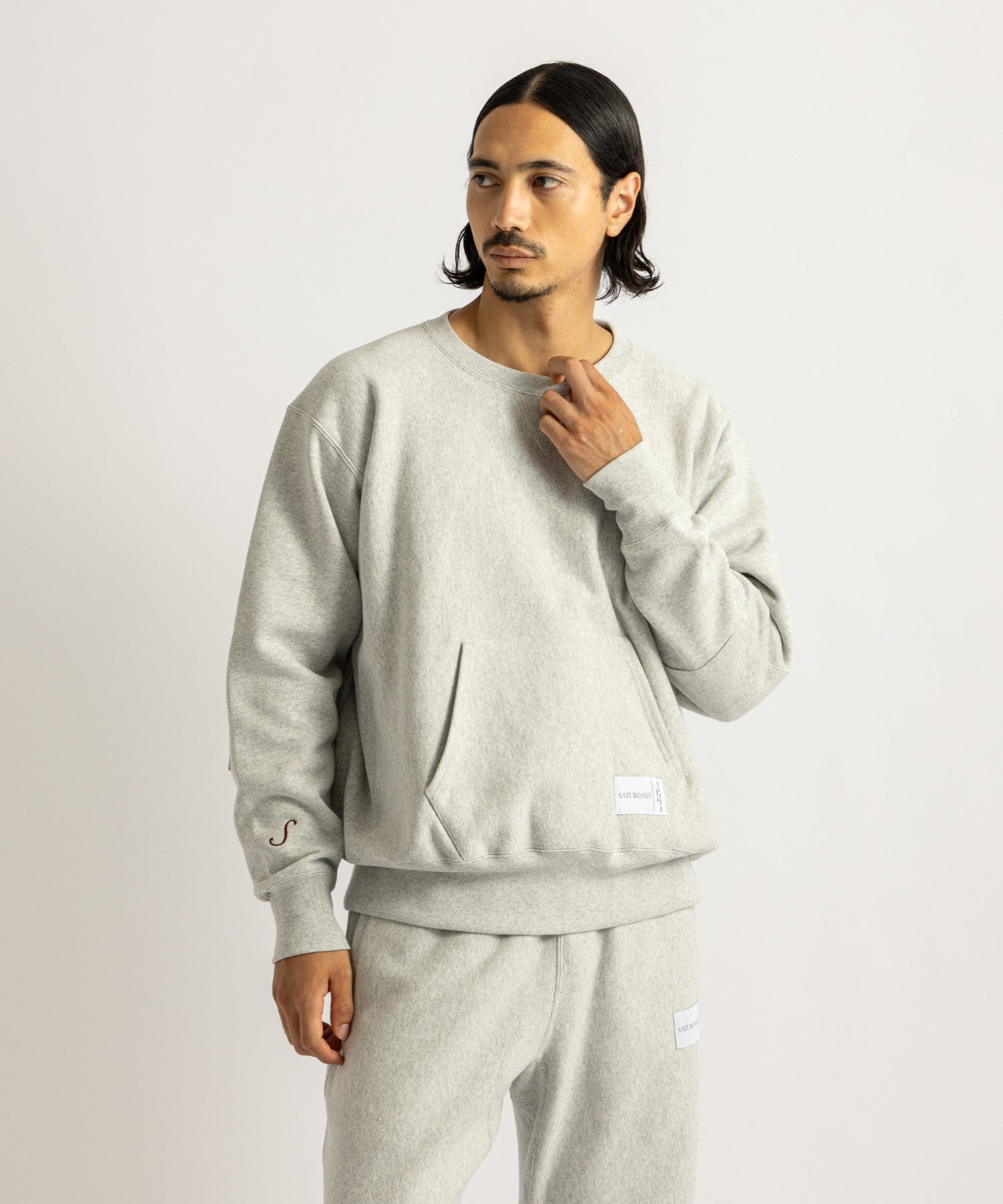 Champion for Saturdays Crewneck Sweatshirt in Gray