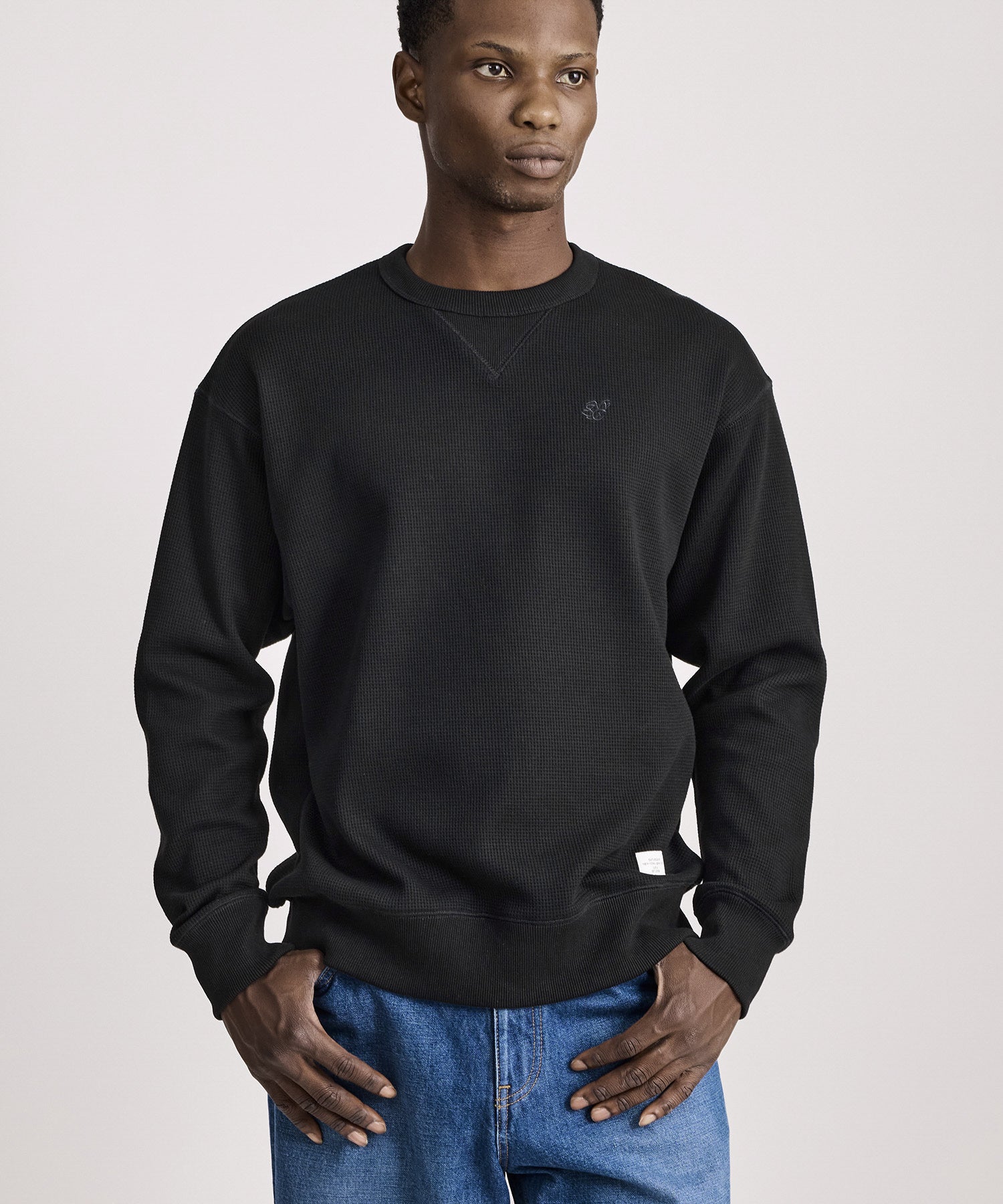 Saturdays NYC SNYC Waffle Relaxed Top in Black