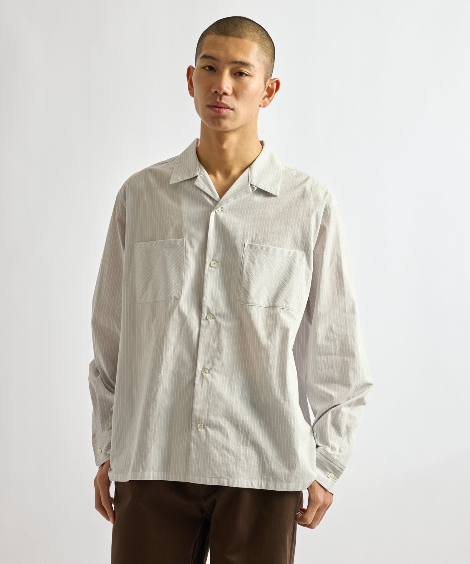 Marco Stripe Open Collar Shirt