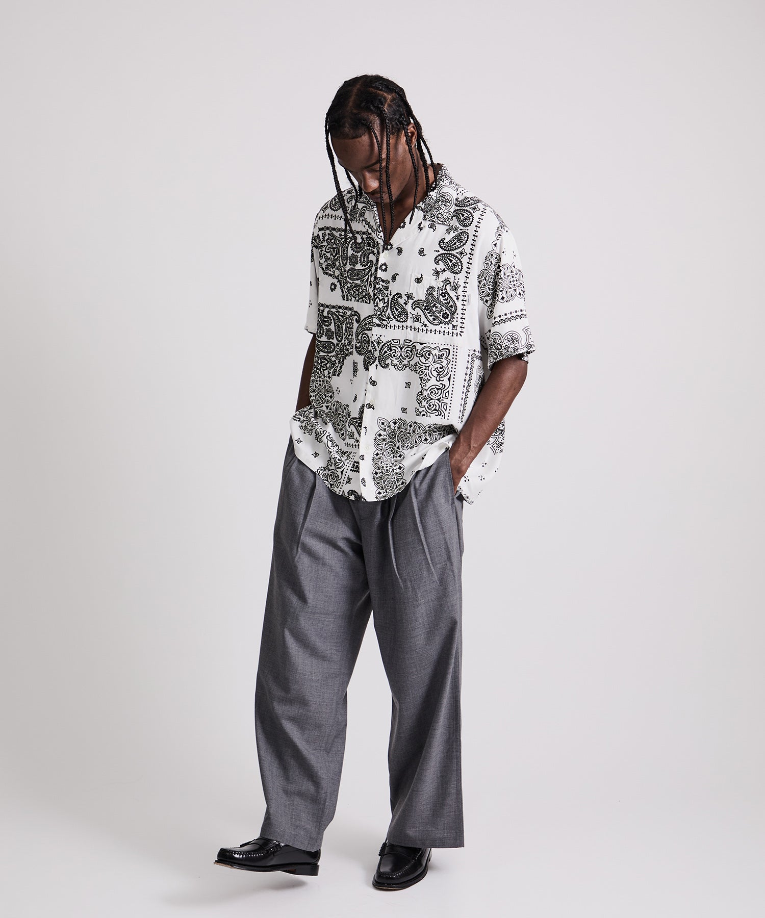 Saturdays NYC MIYAGIHIDETAKA x Saturdays Bandana Short Sleeve Shirt in White