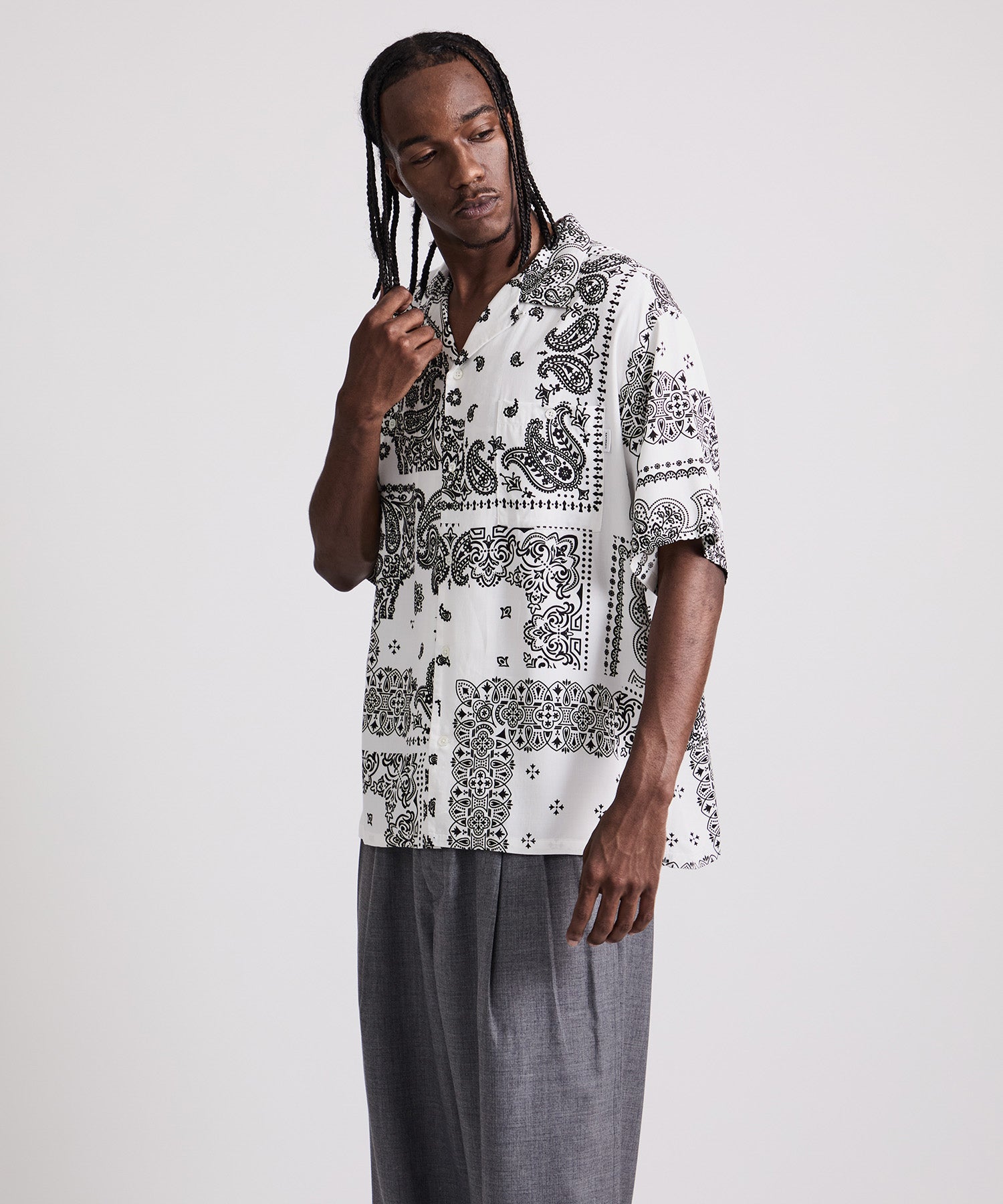 Saturdays NYC MIYAGIHIDETAKA x Saturdays Bandana Short Sleeve Shirt in White