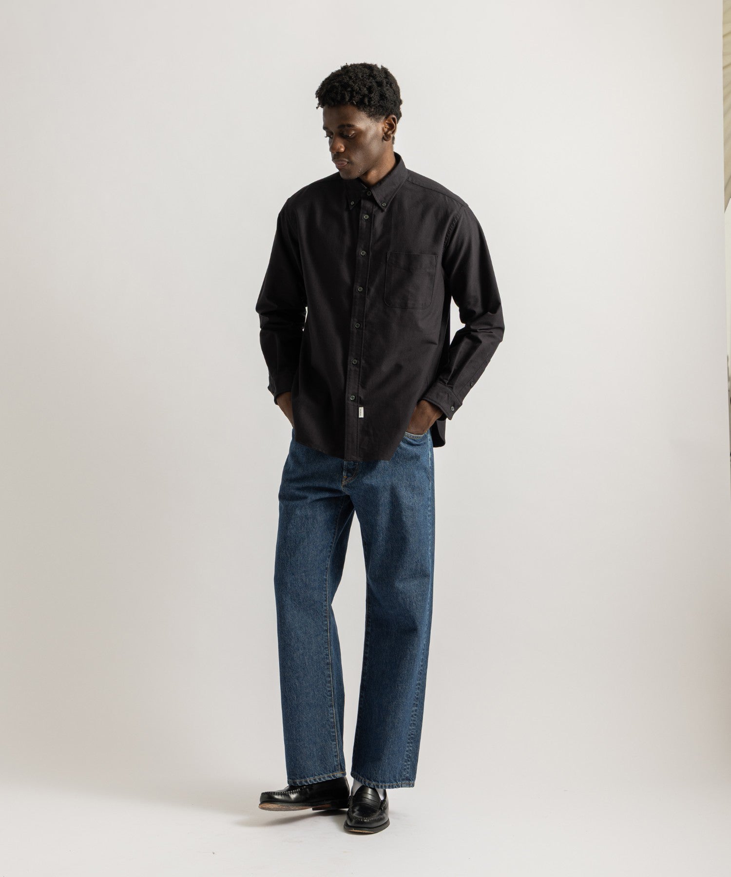 Saturdays NYC New Crosby Oxford Shirt in Black