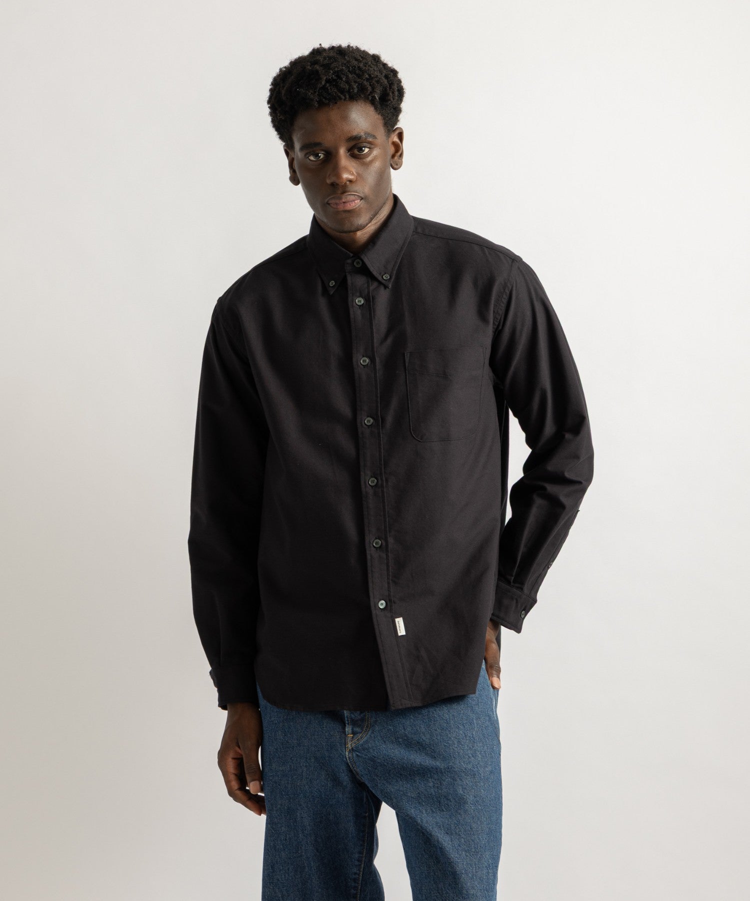 Saturdays NYC New Crosby Oxford Shirt in Black