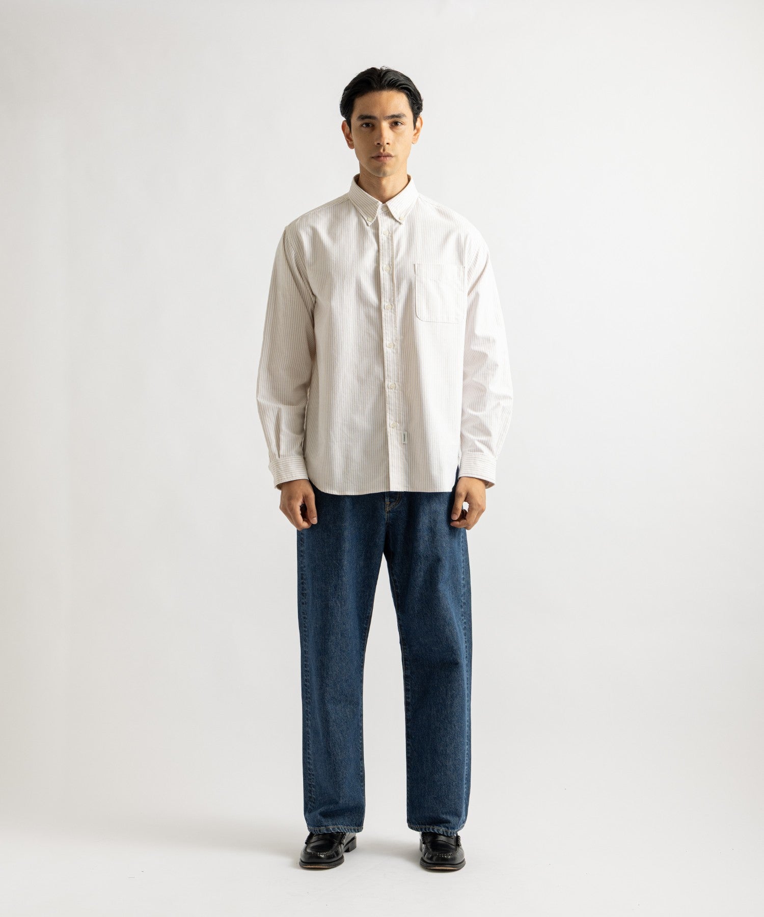 Saturdays NYC New Crosby Oxford Shirt in Beige