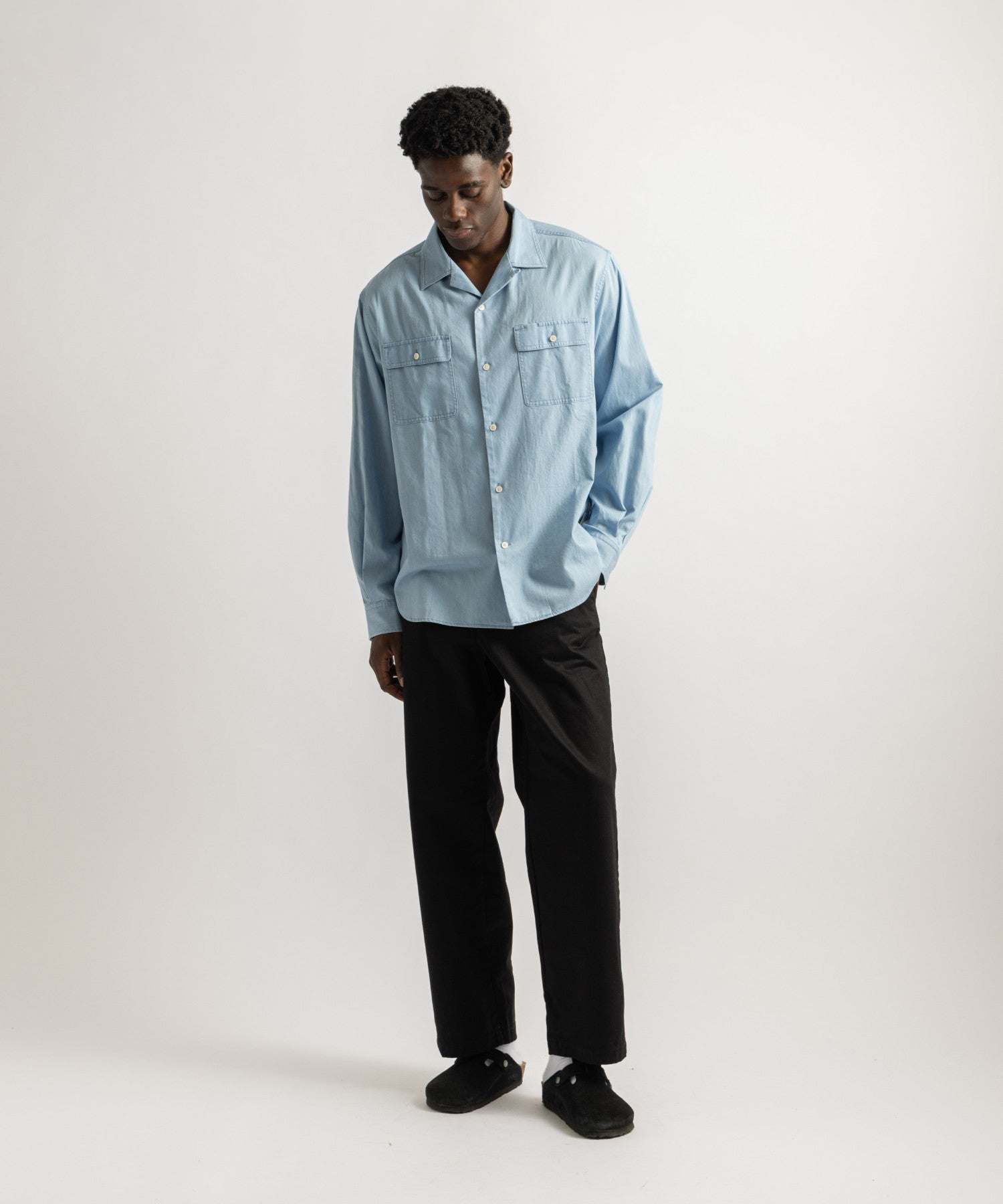 Saturdays NYC Ross Wide Chino Pant in Black