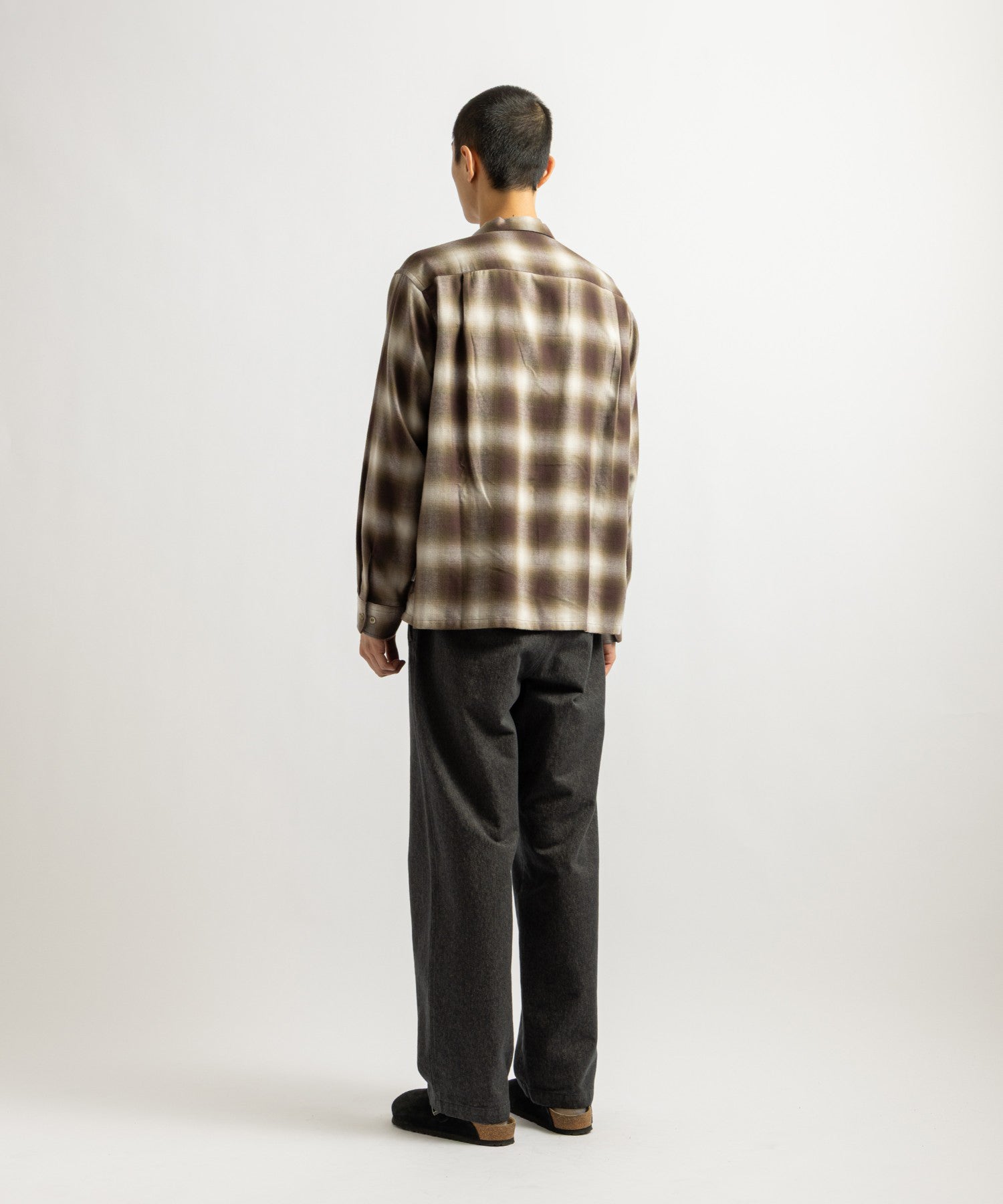 Saturdays NYC Marco Ombre Check Shirt in Olive Green