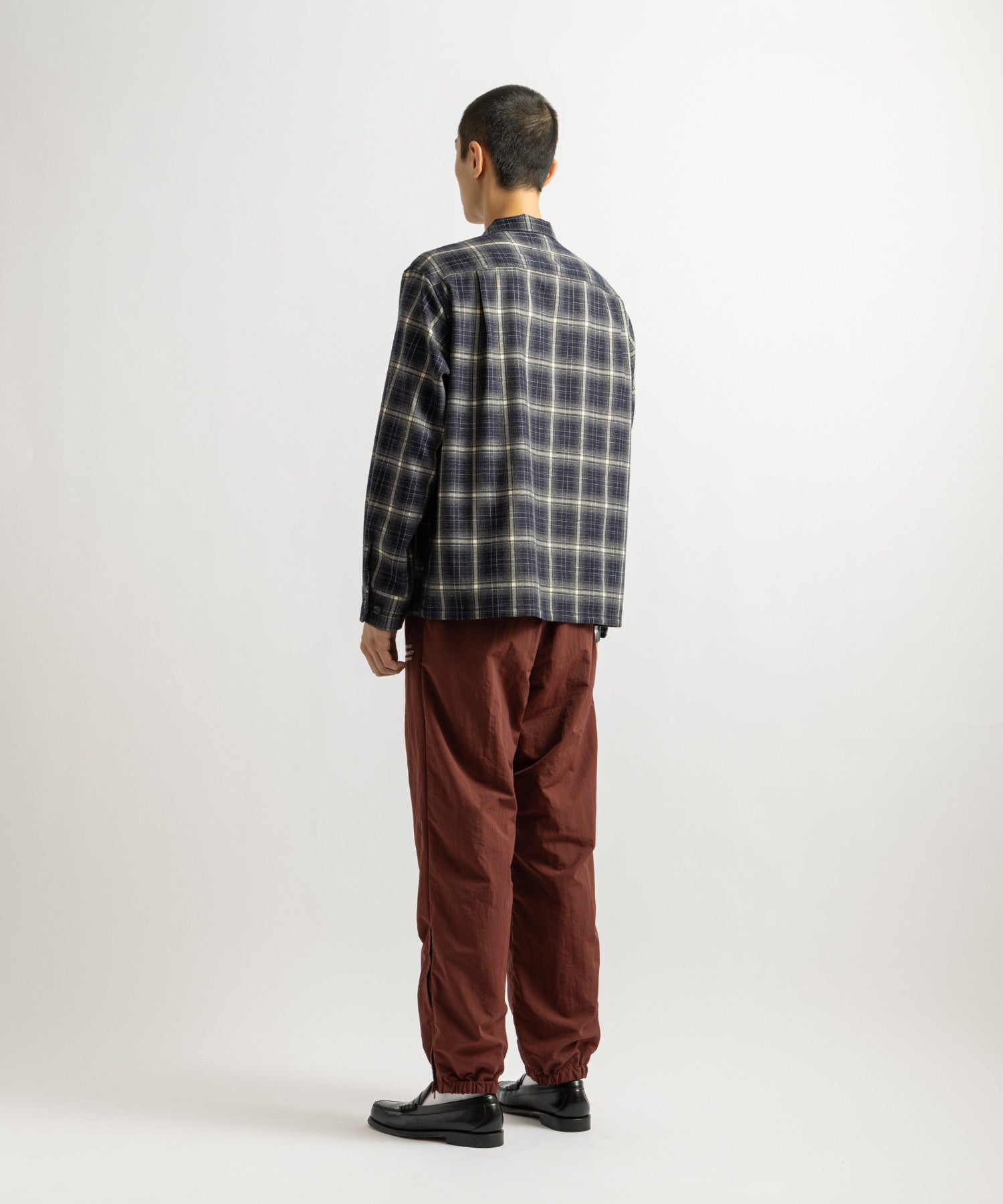 Saturdays NYC Marco Ombre Check CPO Shirt in Navy