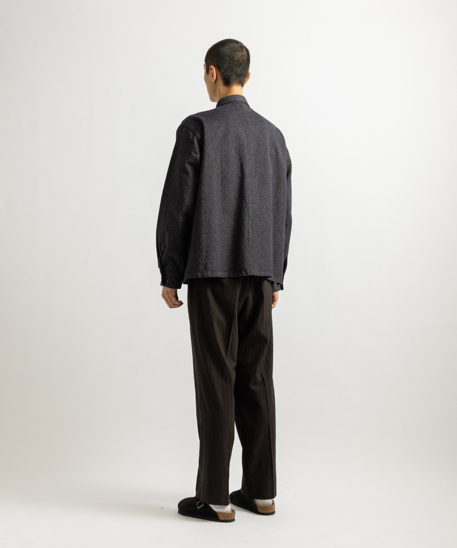 Saturdays NYC Magnus Melange Work Shirt in Navy