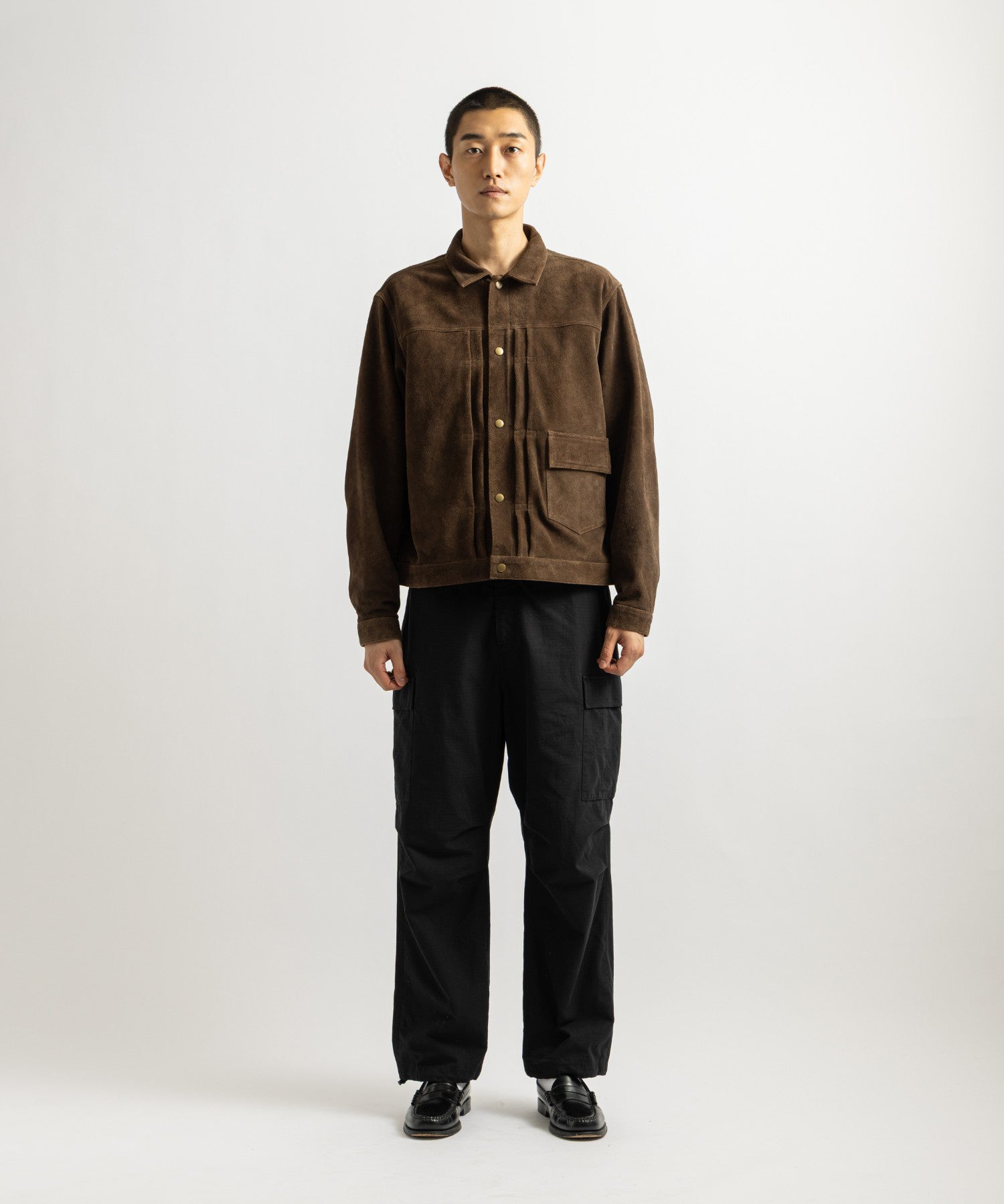 Saturdays NYC Emil Type-1 Suede Leather Jacket in Brown