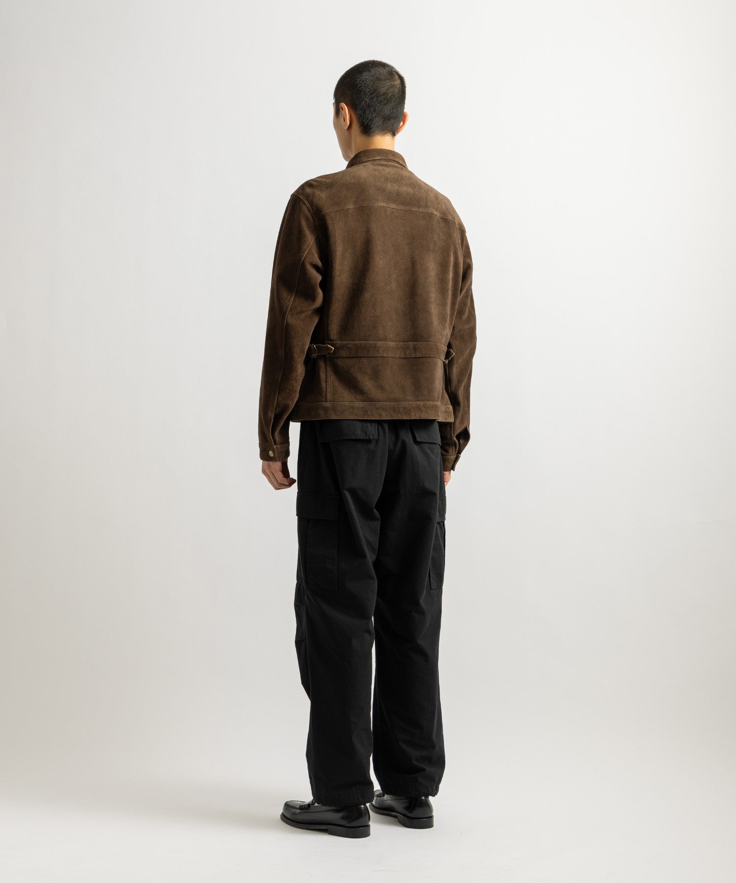 Saturdays NYC Emil Type-1 Suede Leather Jacket in Brown
