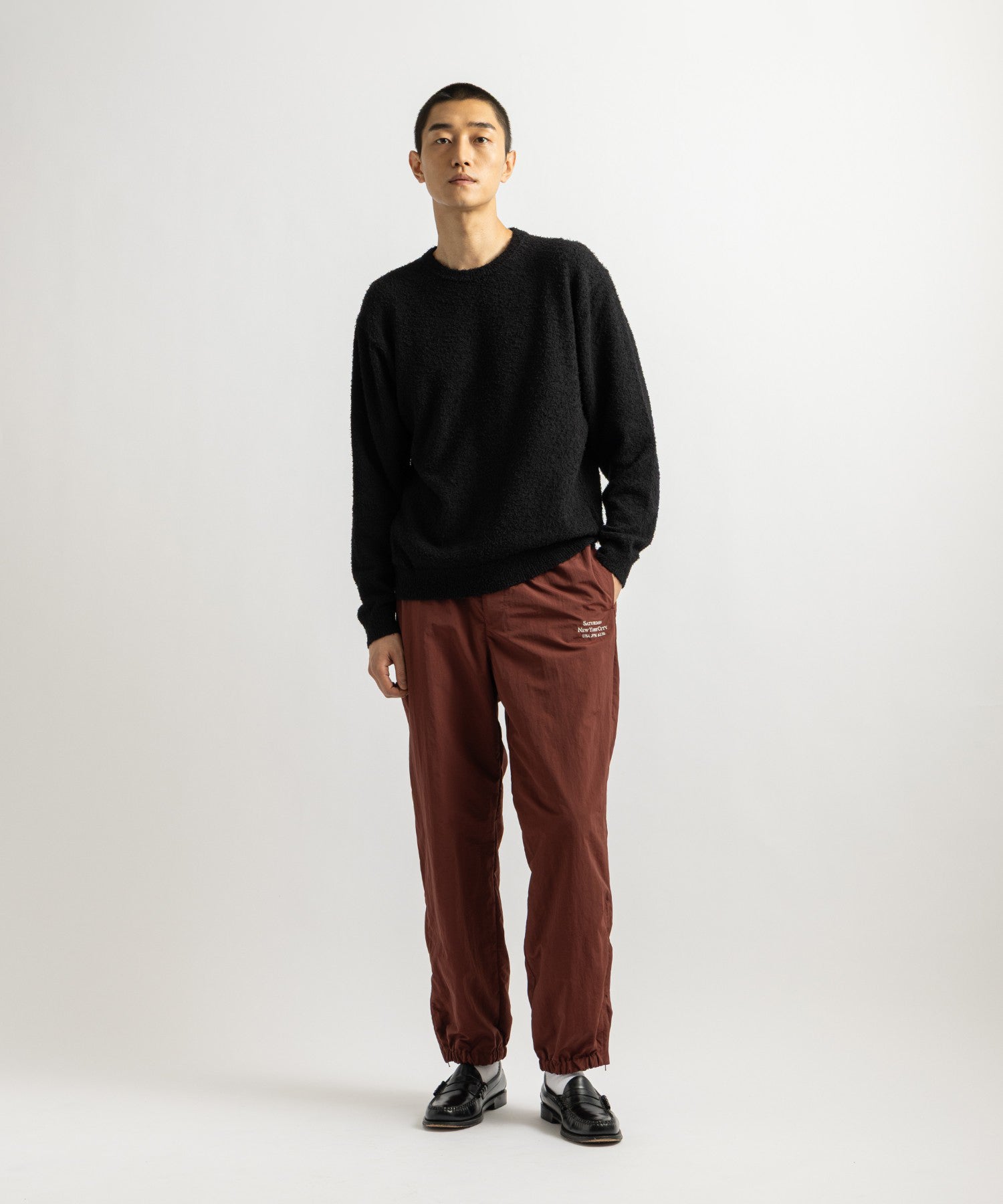 Saturdays NYC Greg Loop Yarn Sweater in Black