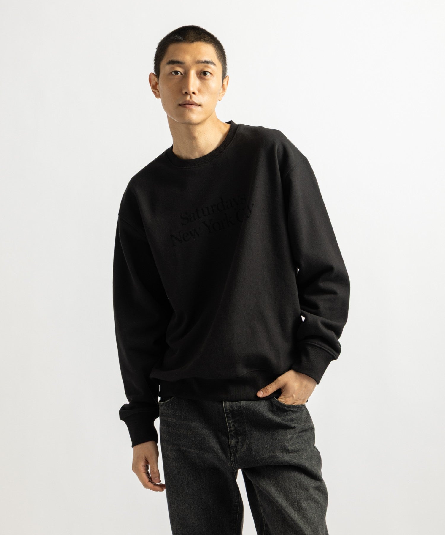 Saturdays NYC Bowery Miller Standard Sweatshirt in Black