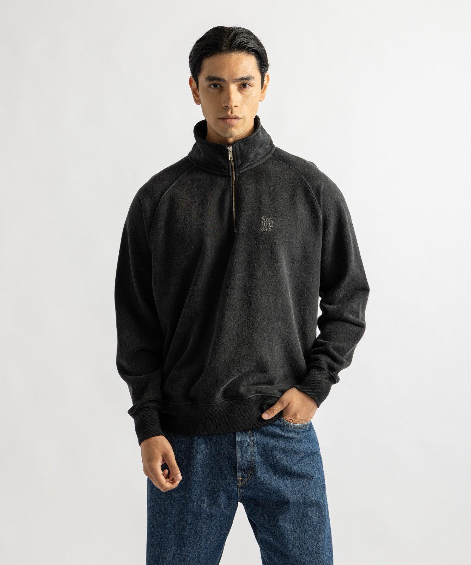 Saturdays NYC K.K Pullover Sweatshirt in Fade Black