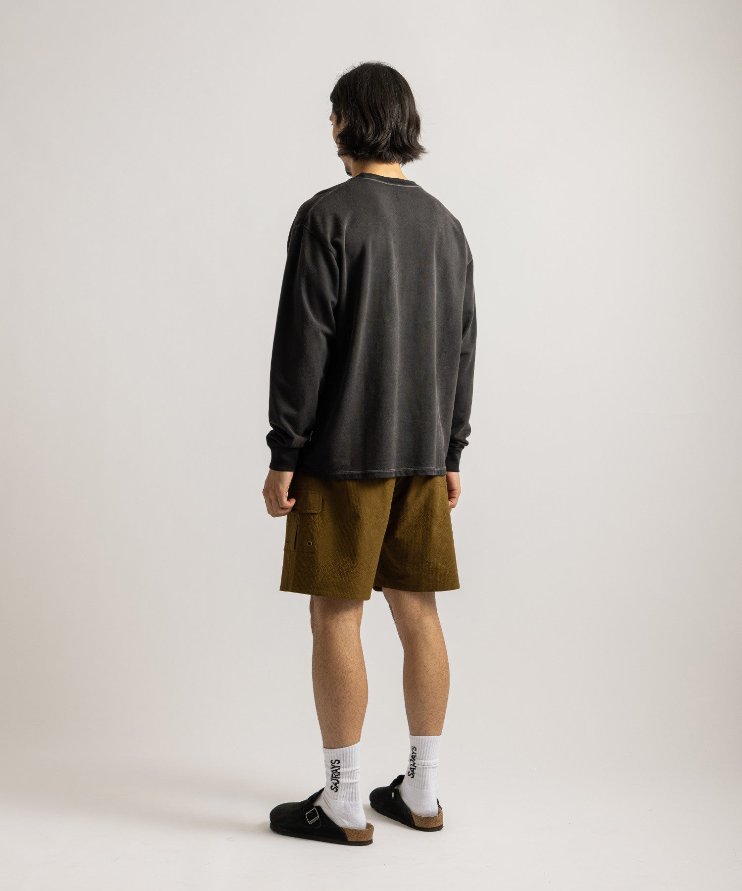 Saturdays NYC S.NYC Terry Long Sleeve Sweatshirt in Charcoal