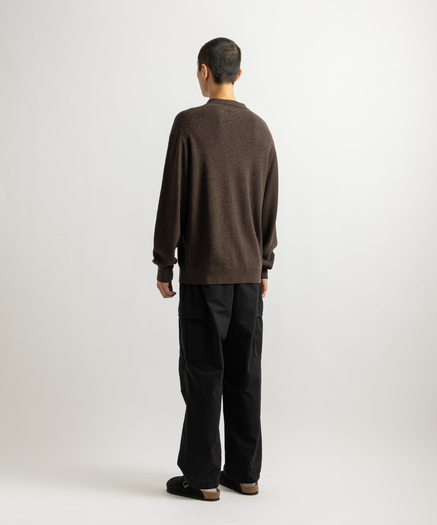 Saturdays NYC Beauchamp Polo Sweater in Dark Brown