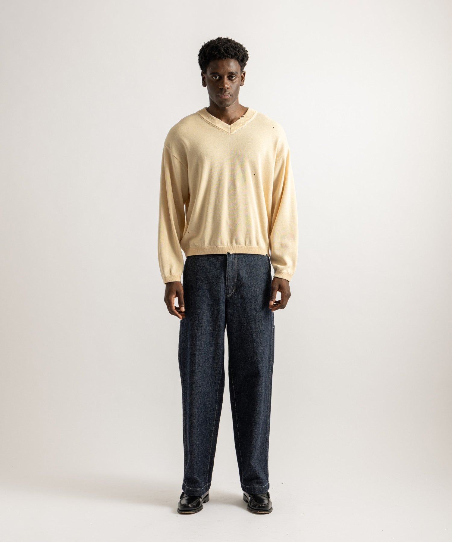 Saturdays NYC Morris Wide Denim Pants in Navy
