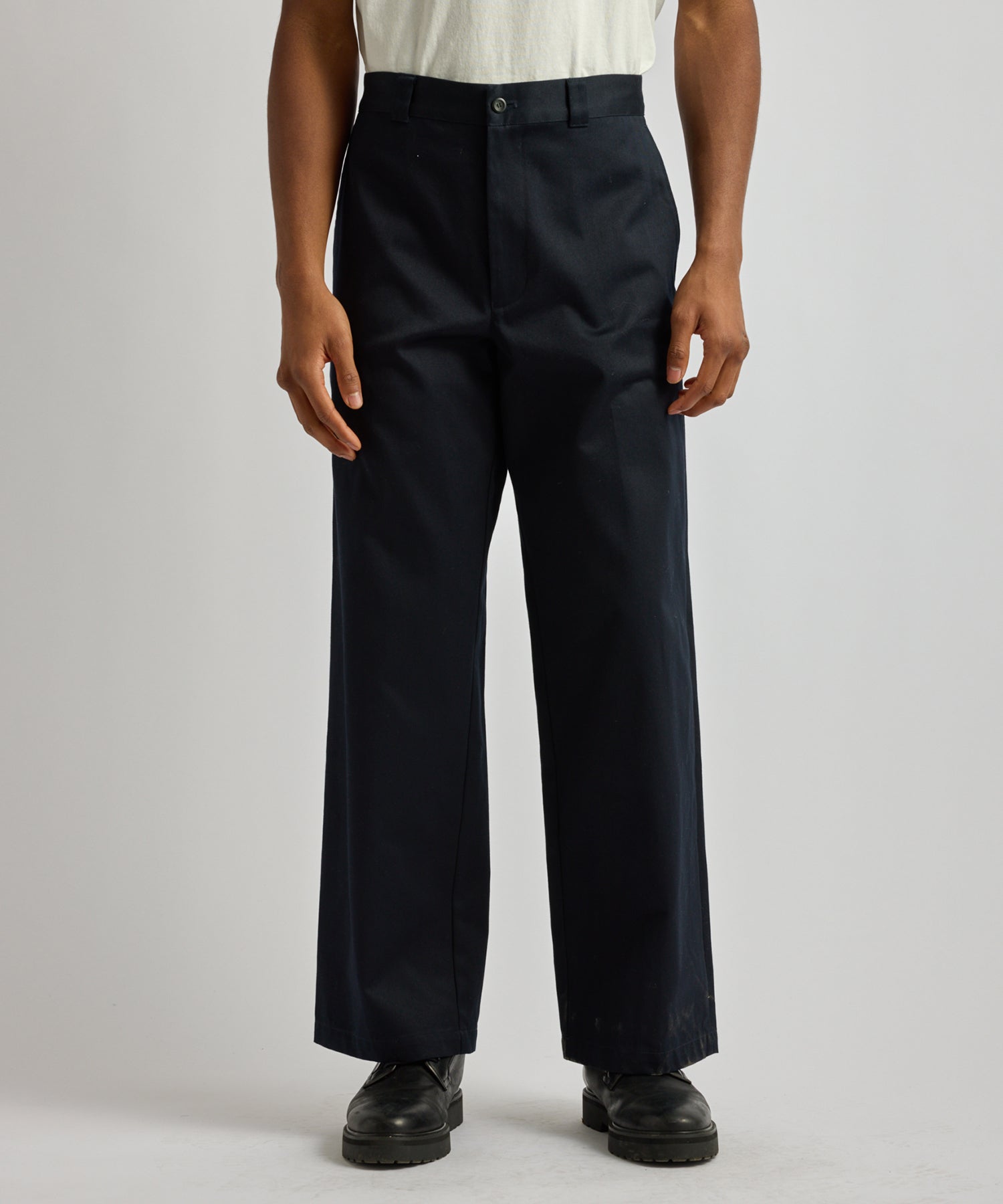 Saturdays NYC Ross Wide Chino Pant in Navy