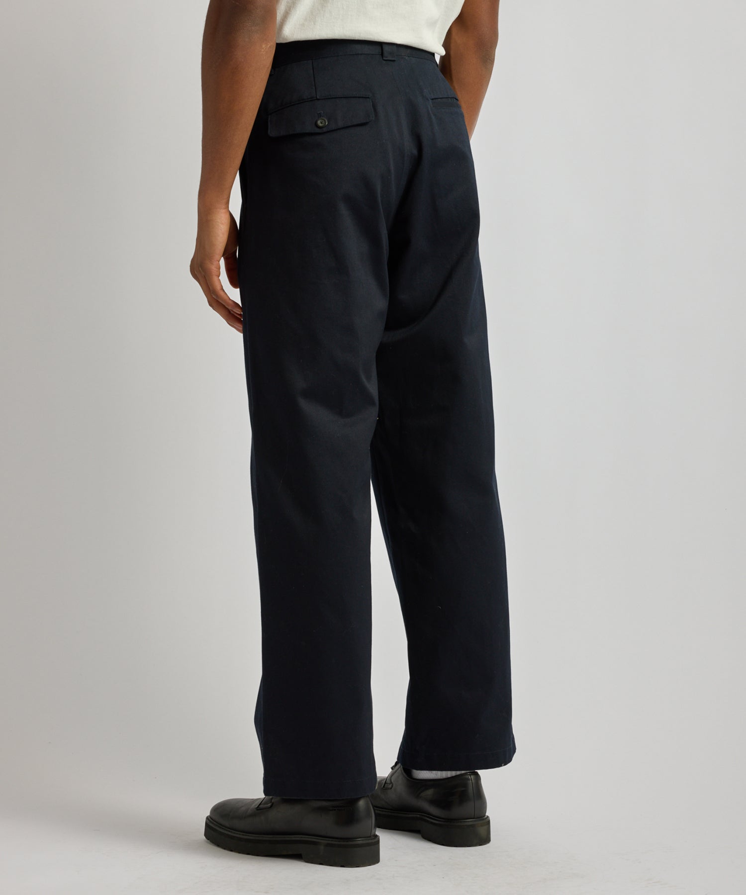 Saturdays NYC Ross Wide Chino Pant in Navy