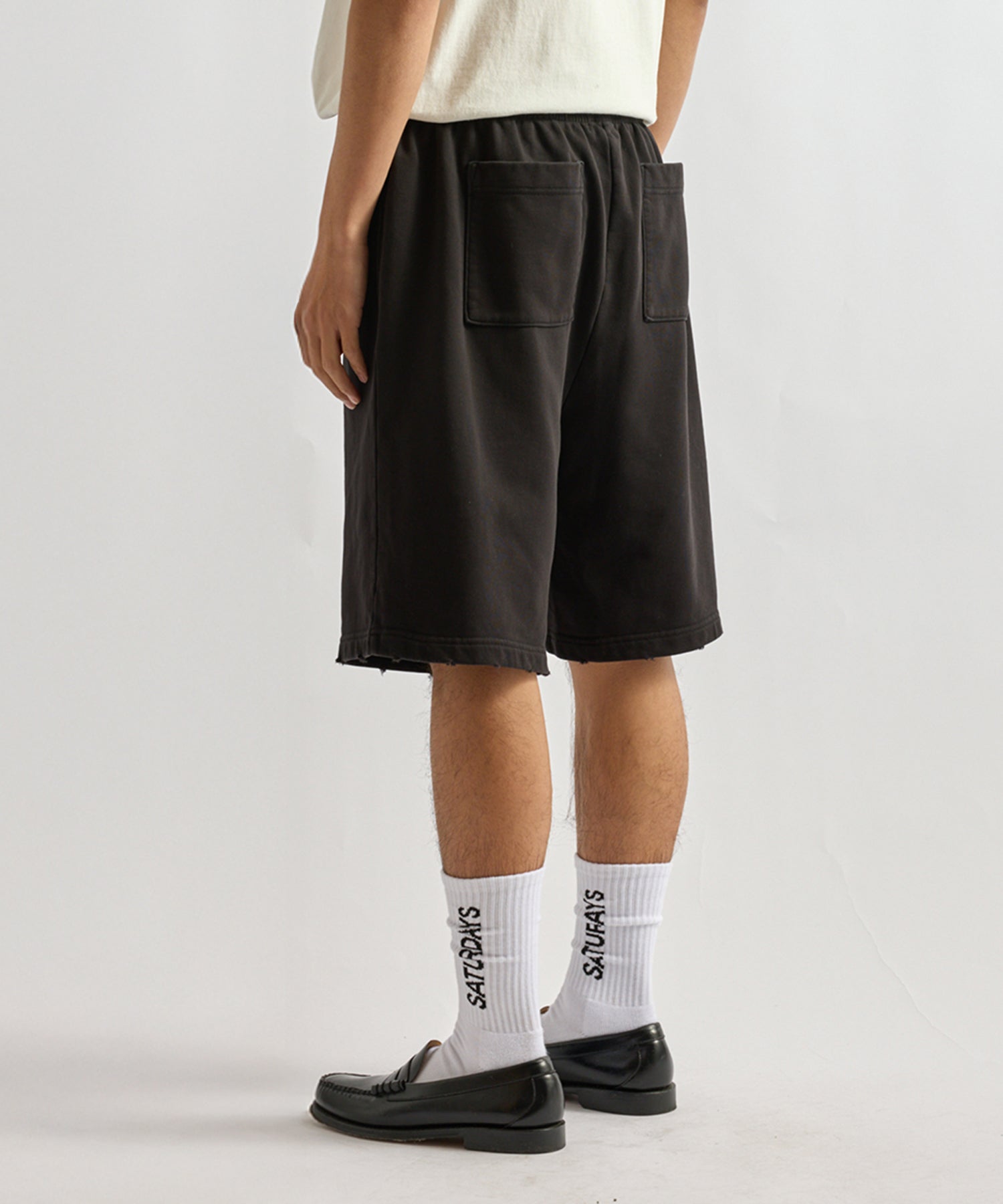 Saturdays NYC Austin Super Vintage Sweat Short in Fade Black
