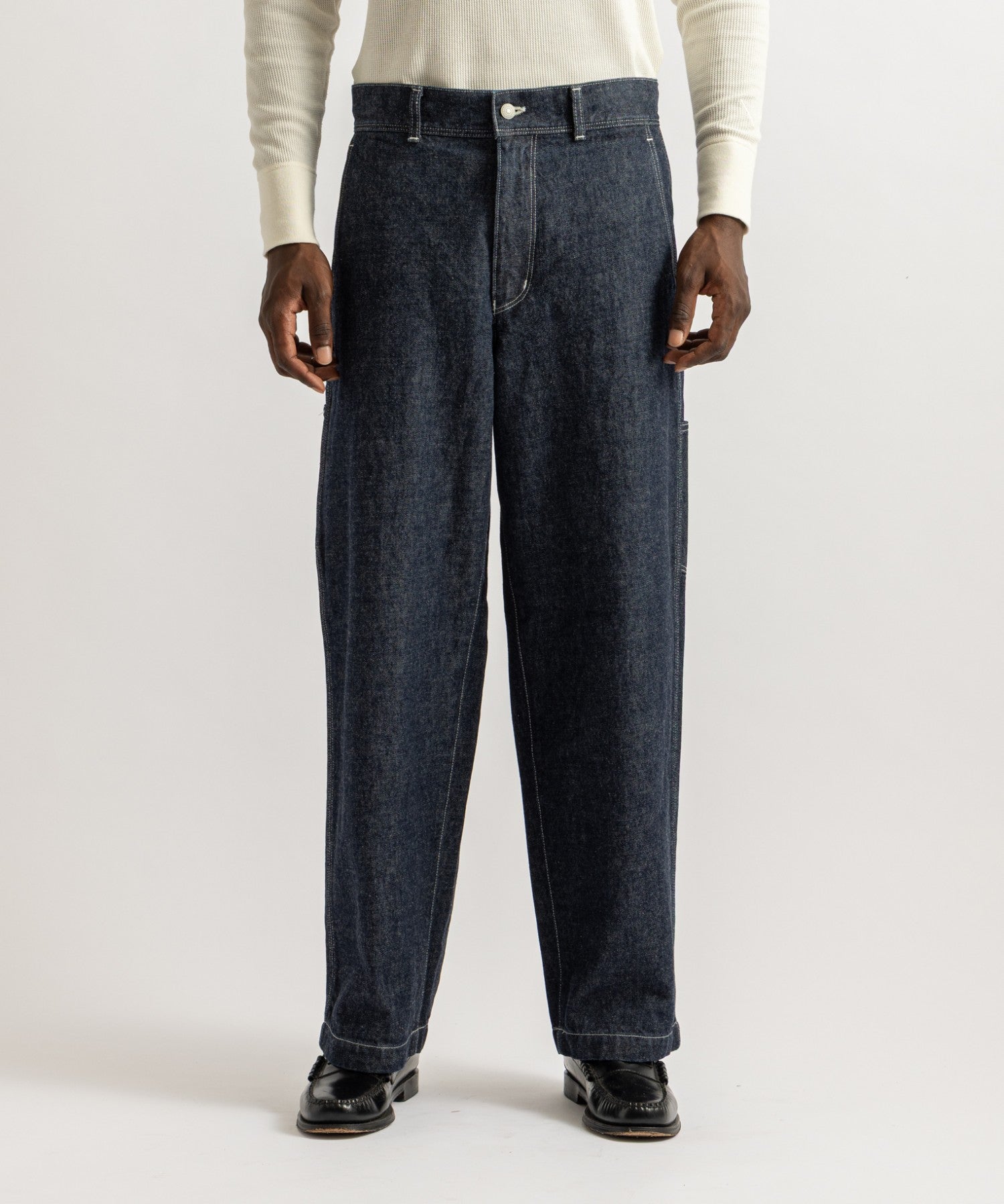 Saturdays NYC Morris Wide Denim Pants in Navy