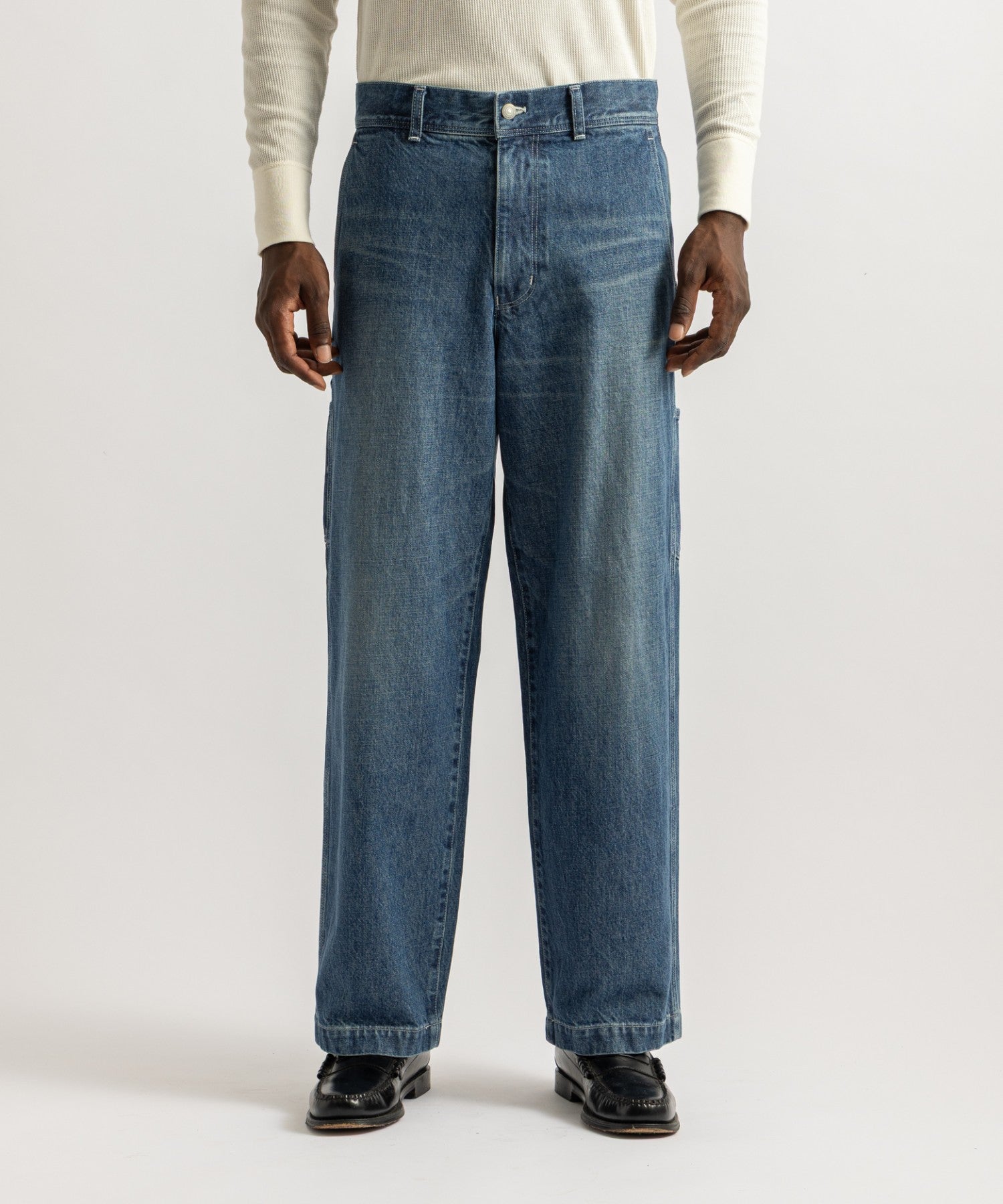 Saturdays NYC Morris Wide Denim Pants in Blue