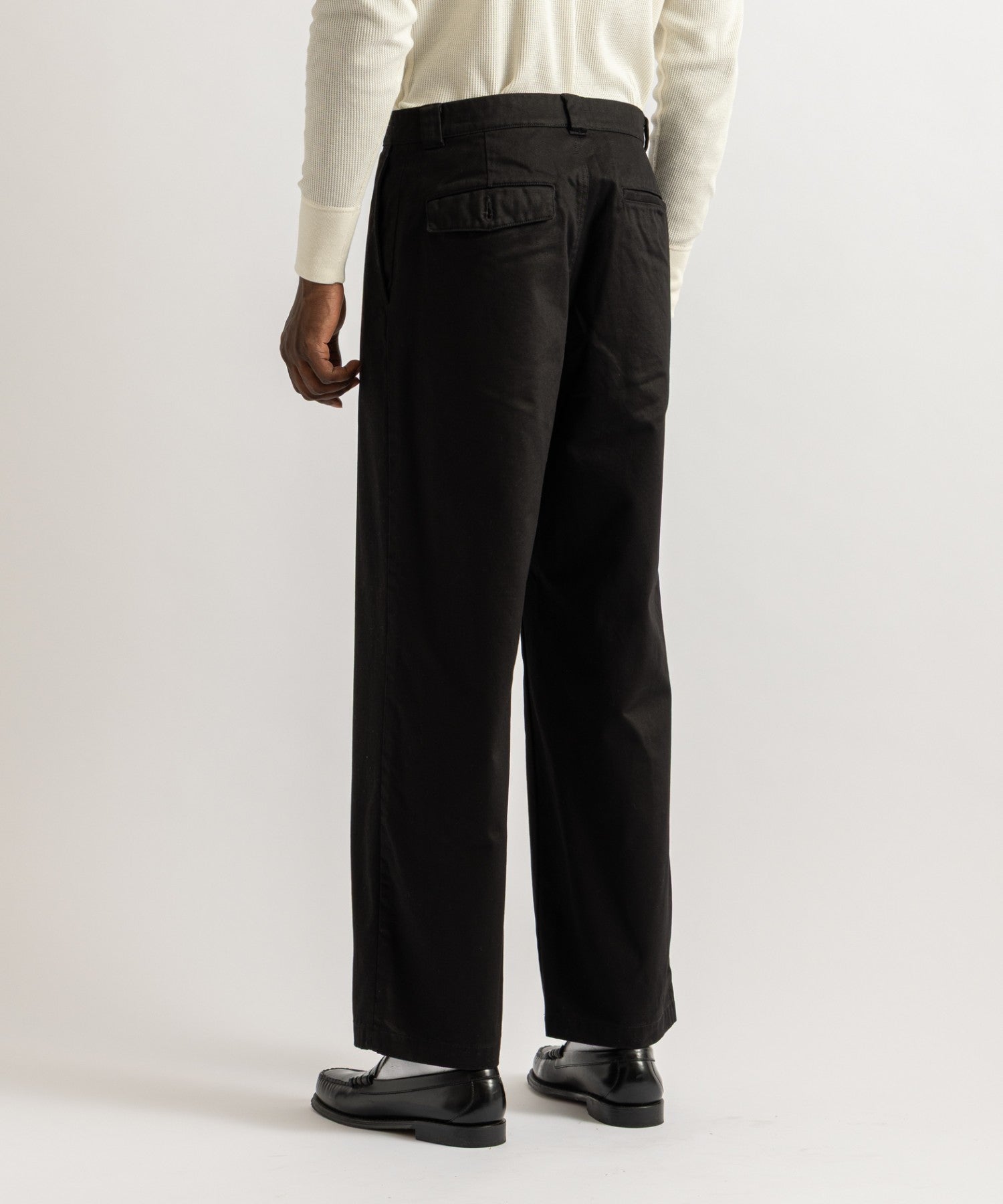 Saturdays NYC Ross Wide Chino Pant in Black