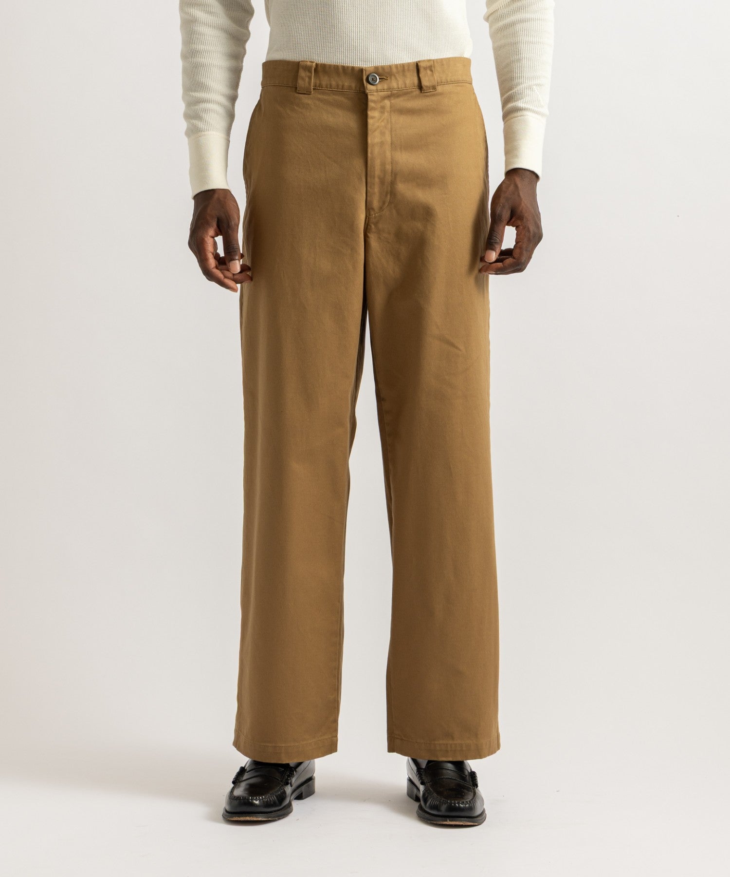Saturdays NYC Ross Wide Chino Pant in Camel