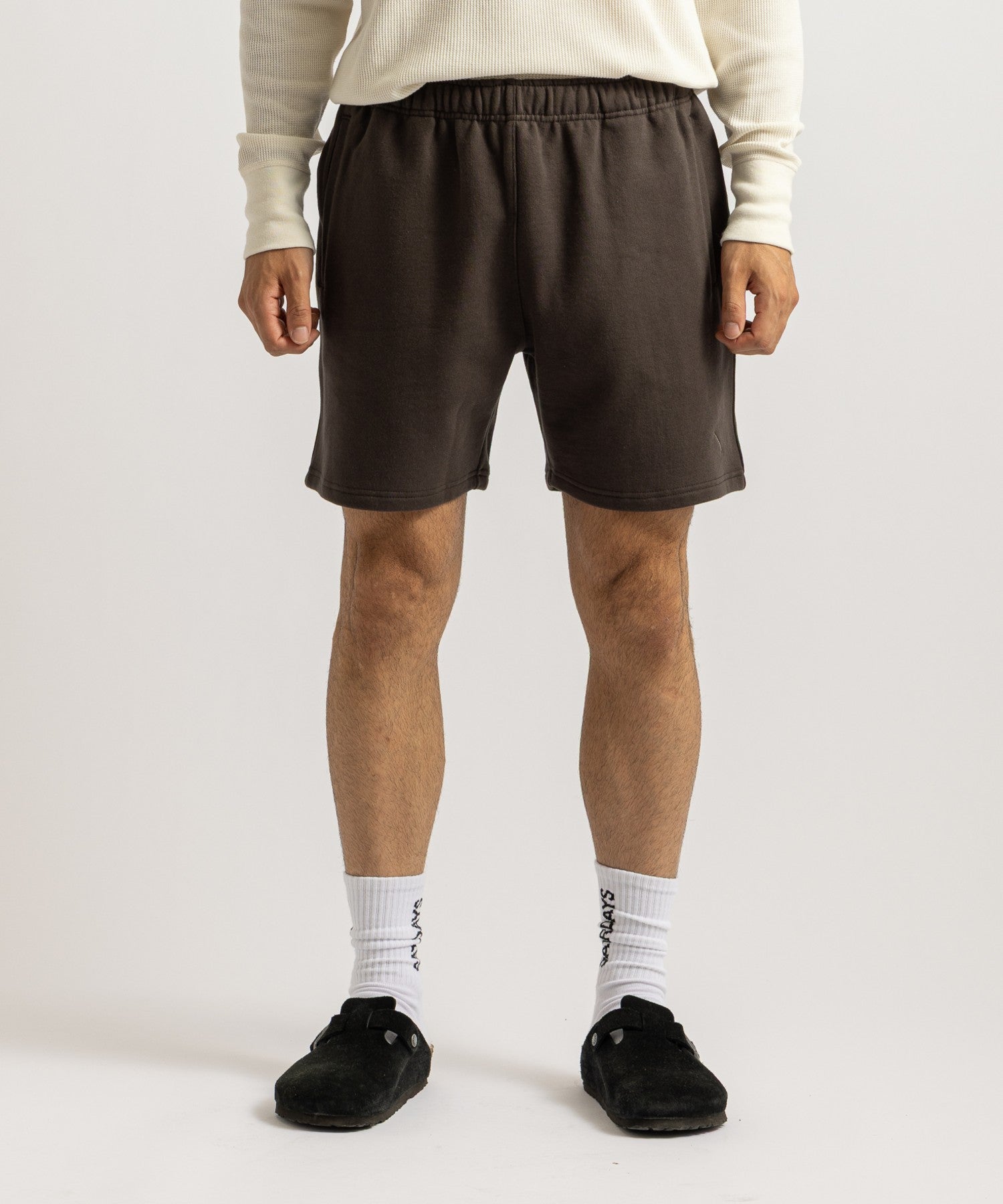 Saturdays NYC Austin Slash Sweat Short in Fade Black