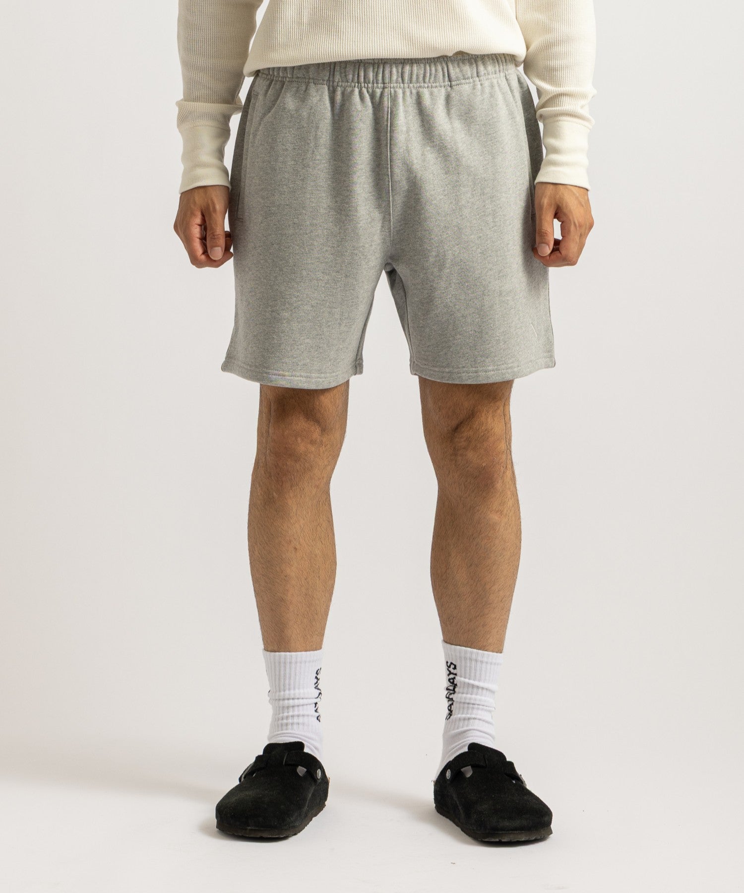 Saturdays NYC Austin Slash Sweat Short in Gray