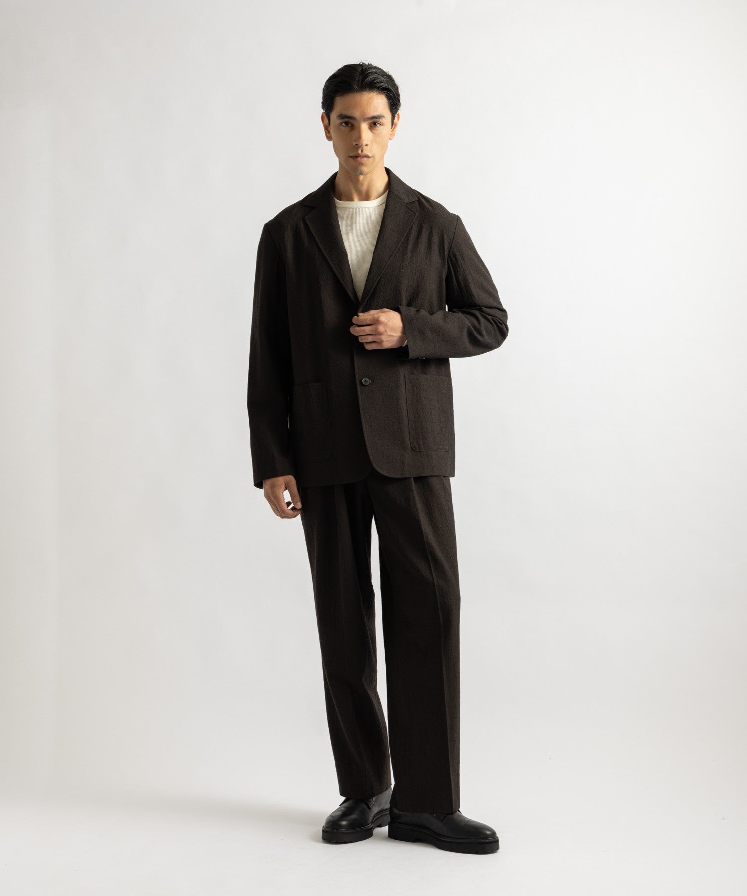 Saturdays NYC Mirza Wool Blazer in Dark Brown