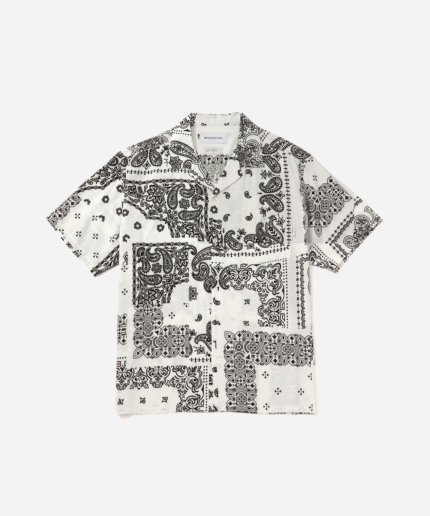 Saturdays NYC MIYAGIHIDETAKA x Saturdays Bandana Short Sleeve Shirt in White