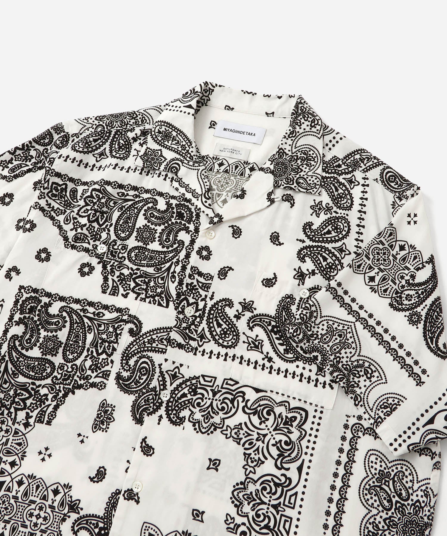 Saturdays NYC MIYAGIHIDETAKA x Saturdays Bandana Short Sleeve Shirt in White