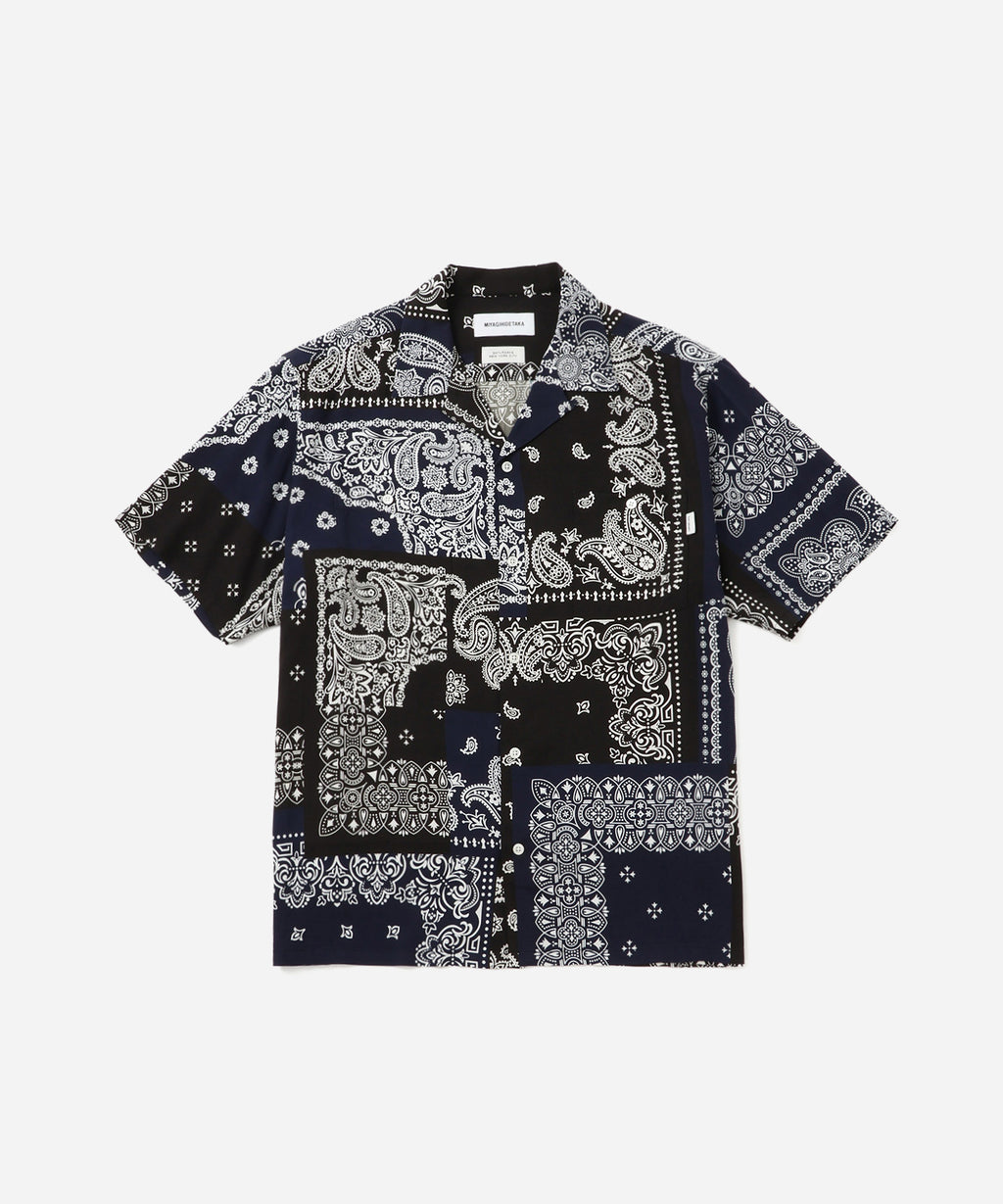 Saturdays NYC MIYAGIHIDETAKA x Saturdays Bandana Short Sleeve Shirt in Navy