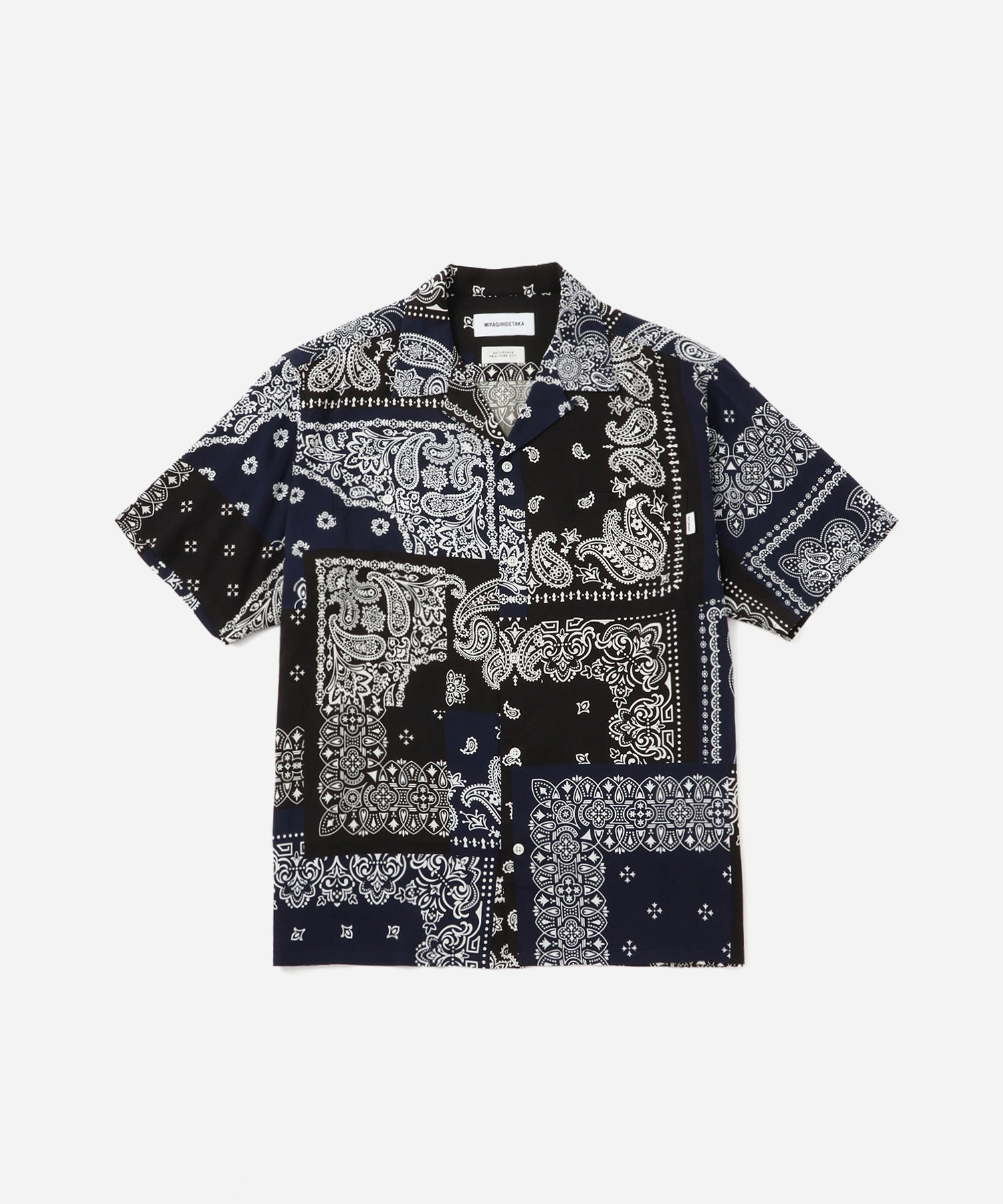 Saturdays NYC MIYAGIHIDETAKA x Saturdays Bandana Short Sleeve Shirt in Navy