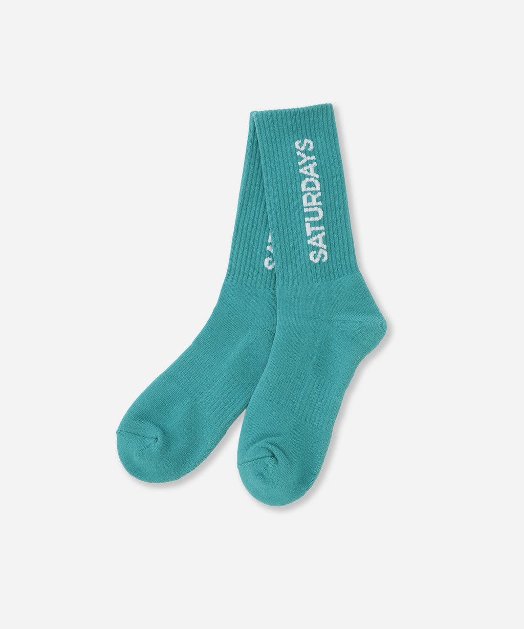 Saturdays NYC Logo Sock in Turqoise