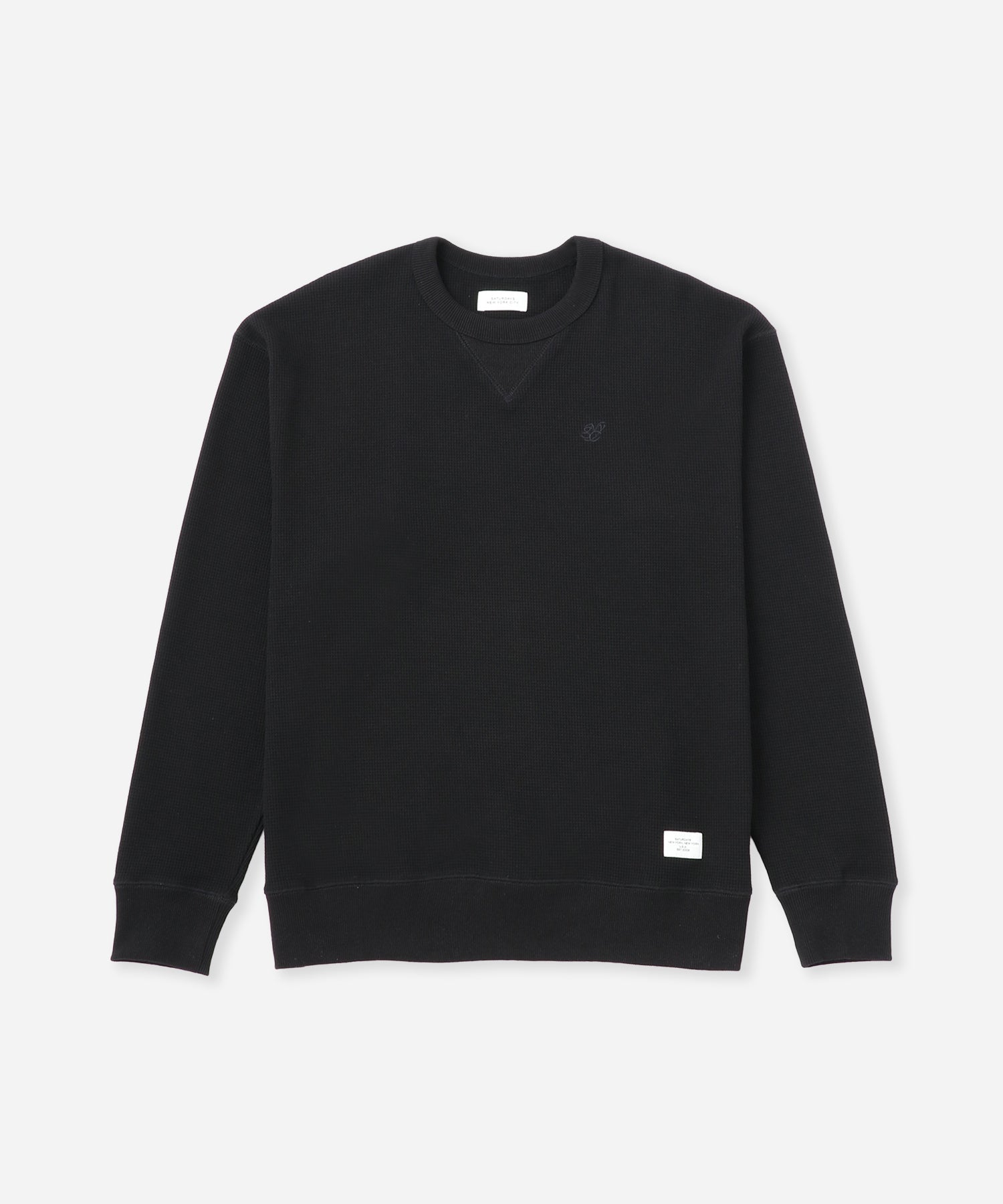 Saturdays NYC SNYC Waffle Relaxed Top in Black