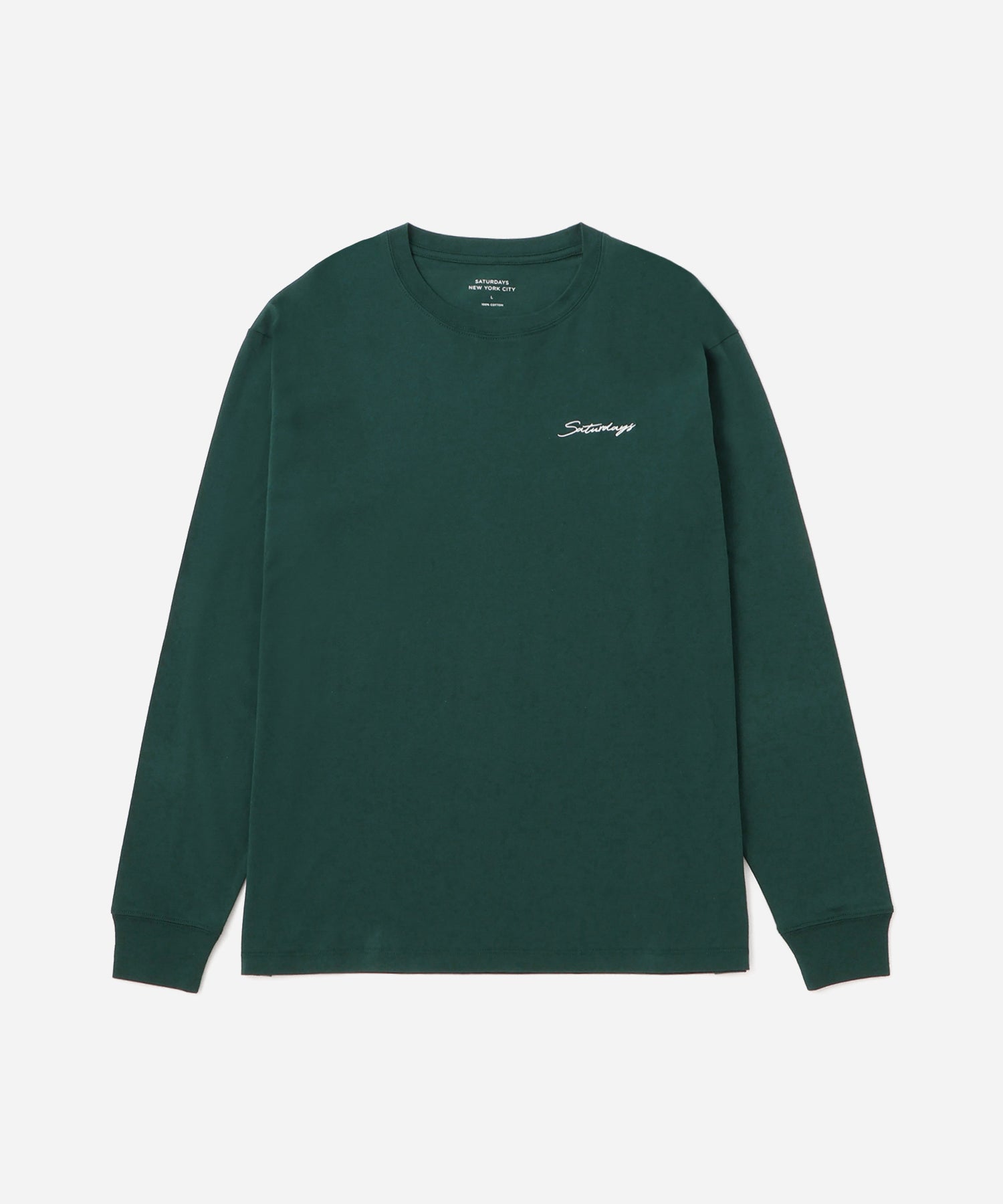 Script Embroidered Long Sleeve Tee