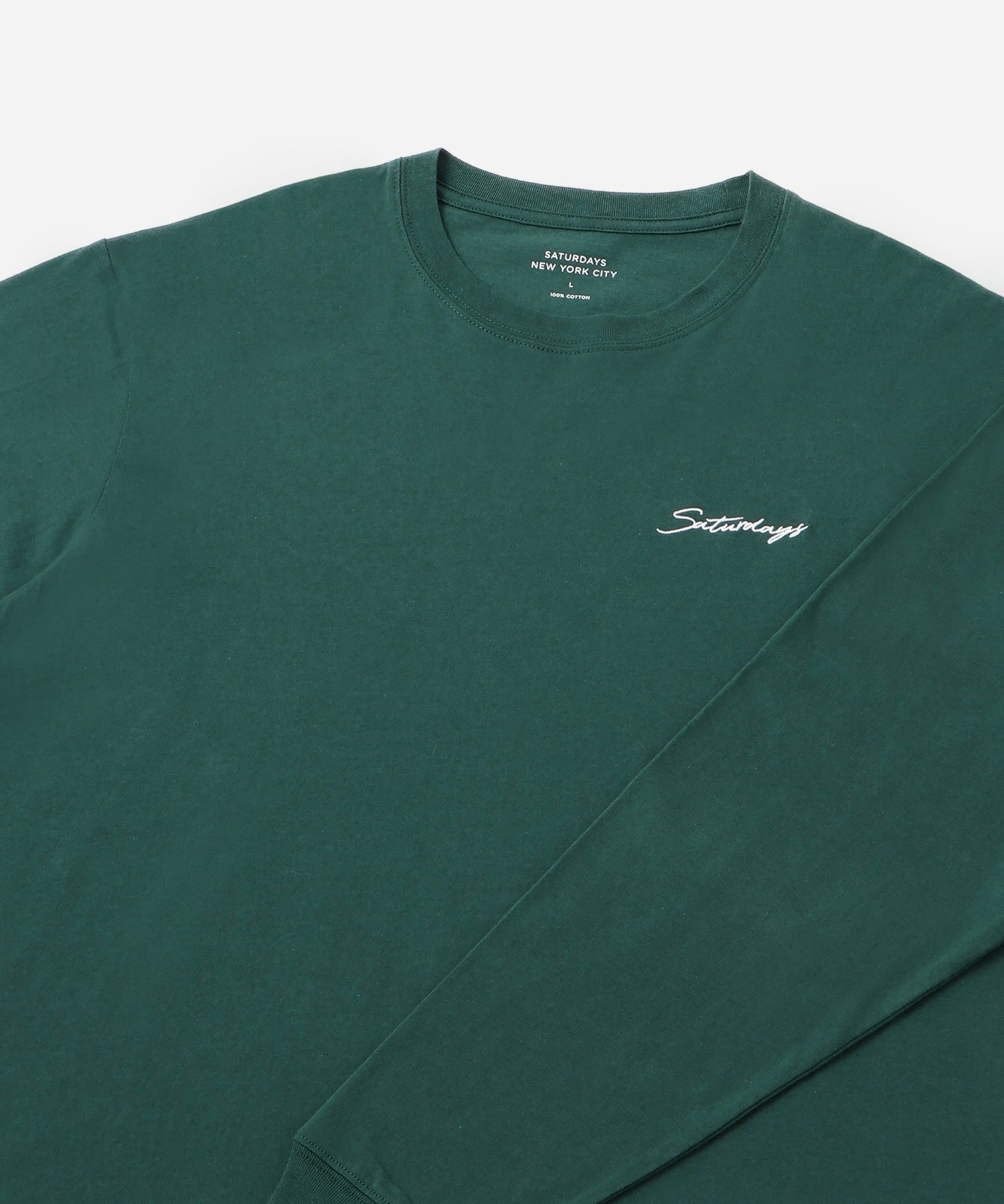 Script Embroidered Long Sleeve Tee