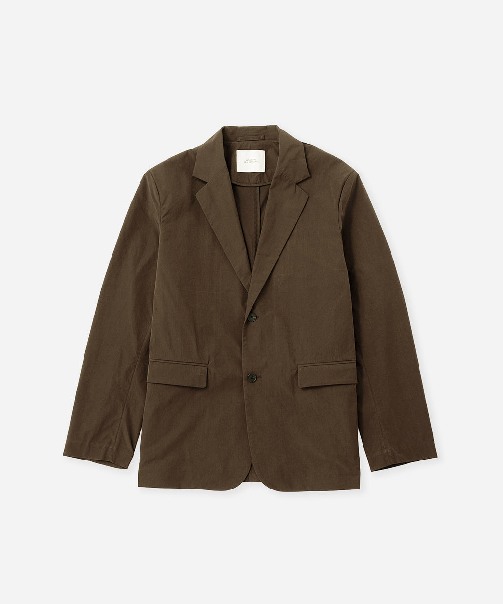 Saturdays NYC Mirza Easy Wear Jacket in Dark Brown
